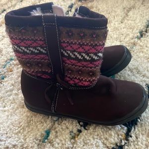 Girl toddler brown fur-lined boots